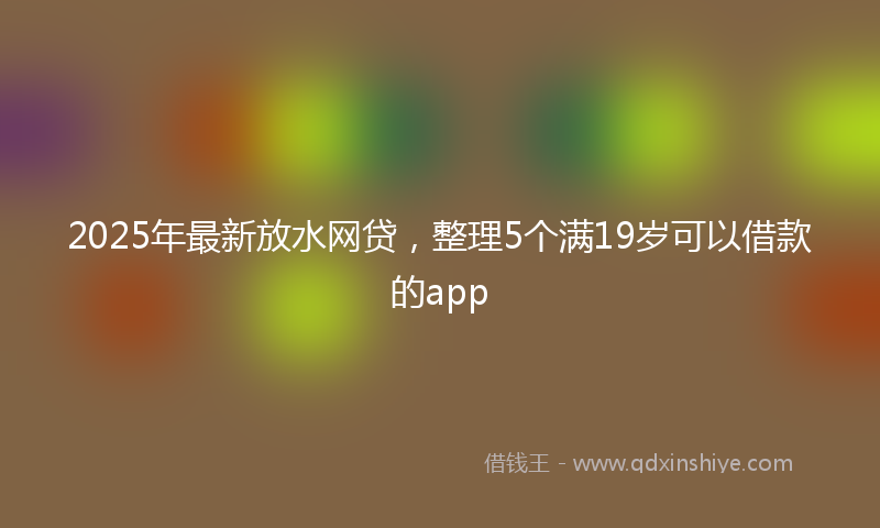2025年最新放水网贷，整理5个满19岁可以借款的app