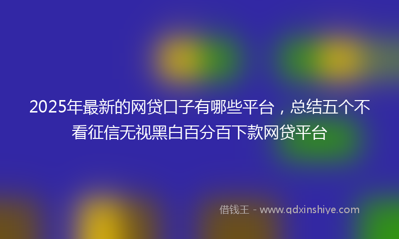 2025年最新的网贷口子有哪些平台，总结五个不看征信无视黑白百分百下款网贷平台