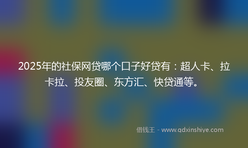 2025年的社保网贷哪个口子好贷有：超人卡、拉卡拉、投友圈、东方汇、快贷通等。