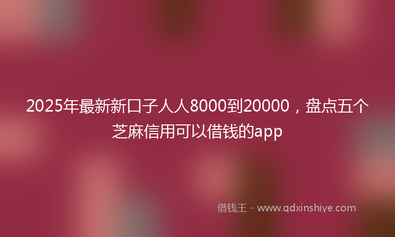 2025年最新新口子人人8000到20000，盘点五个芝麻信用可以借钱的app