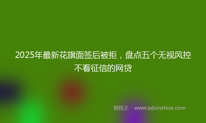 2025年最新花旗面签后被拒，盘点五个无视风控不看征信的网贷