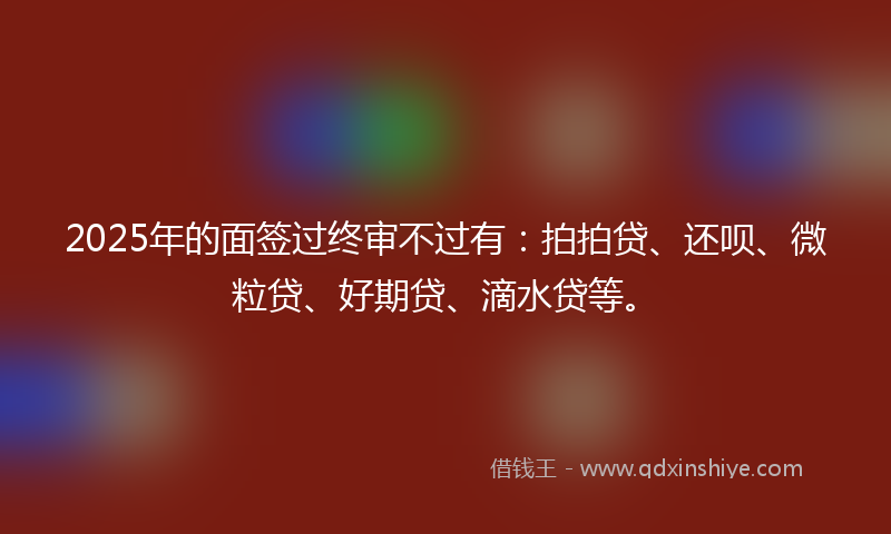 2025年的面签过终审不过有：拍拍贷、还呗、微粒贷、好期贷、滴水贷等。