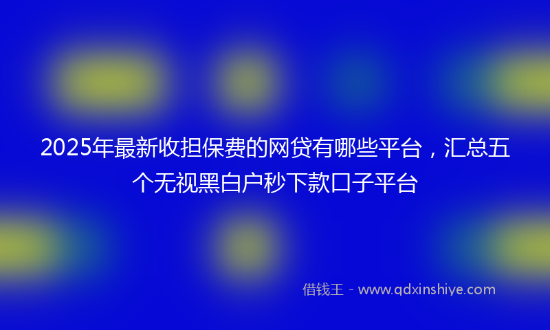 2025年最新收担保费的网贷有哪些平台，汇总五个无视黑白户秒下款口子平台