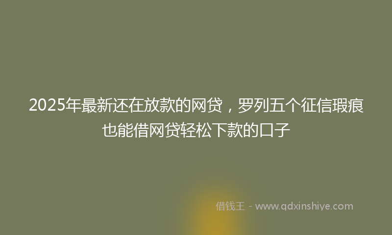 2025年最新还在放款的网贷，罗列五个征信瑕疵也能借网贷轻松下款的口子