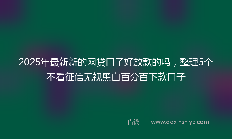 2025年最新新的网贷口子好放款的吗，整理5个不看征信无视黑白百分百下款口子