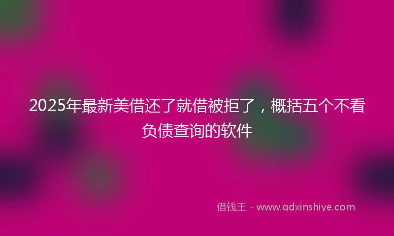 2025年最新美借还了就借被拒了，概括五个不看负债查询的软件