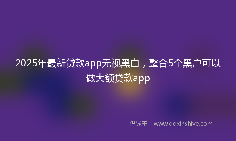 2025年最新贷款app无视黑白，整合5个黑户可以做大额贷款app