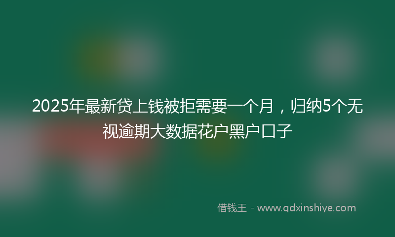 2025年最新贷上钱被拒需要一个月，归纳5个无视逾期大数据花户黑户口子