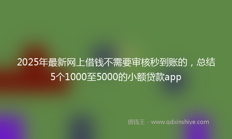 2025年最新网上借钱不需要审核秒到账的，总结5个1000至5000的小额贷款app
