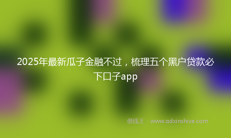 2025年最新瓜子金融不过，梳理五个黑户贷款必下口子app