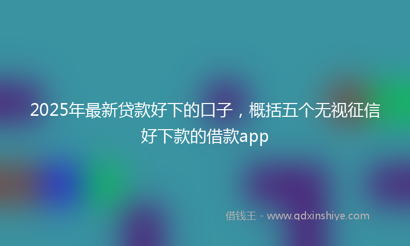 2025年最新贷款好下的口子，概括五个无视征信好下款的借款app