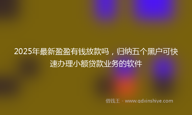 2025年最新盈盈有钱放款吗，归纳五个黑户可快速办理小额贷款业务的软件