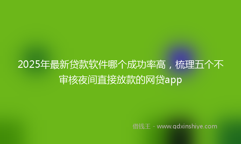 2025年最新贷款软件哪个成功率高，梳理五个不审核夜间直接放款的网贷app