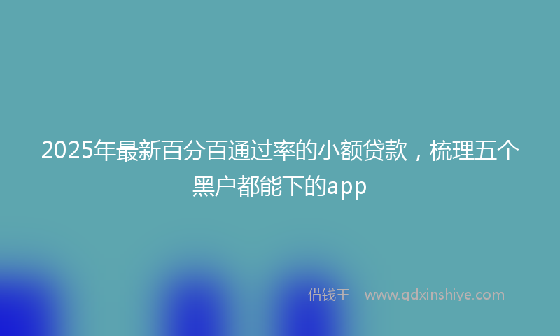 2025年最新百分百通过率的小额贷款，梳理五个黑户都能下的app