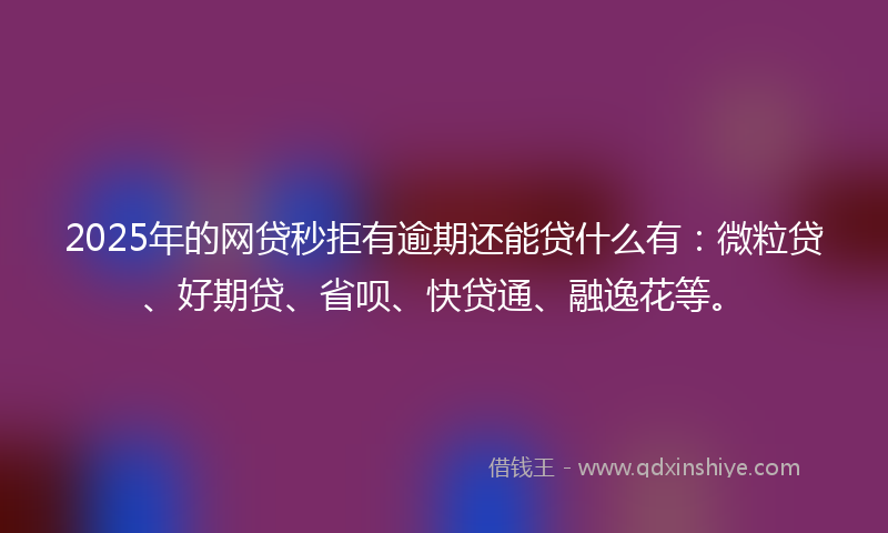 2025年的网贷秒拒有逾期还能贷什么有：微粒贷、好期贷、省呗、快贷通、融逸花等。