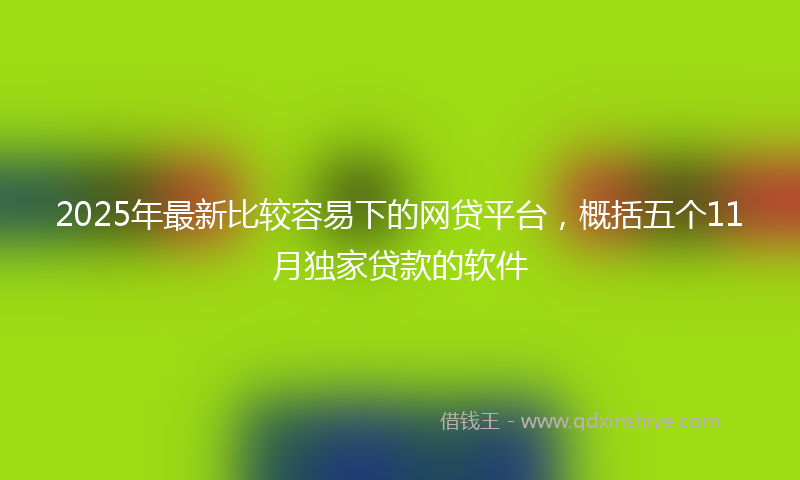 2025年最新比较容易下的网贷平台，概括五个11月独家贷款的软件