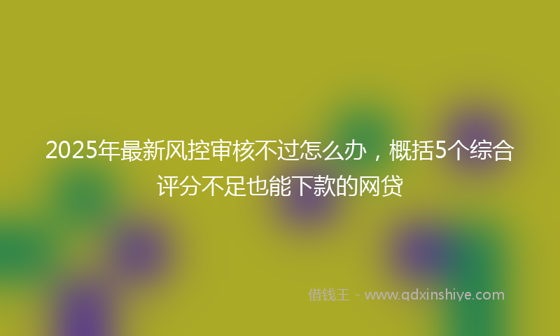 2025年最新风控审核不过怎么办，概括5个综合评分不足也能下款的网贷