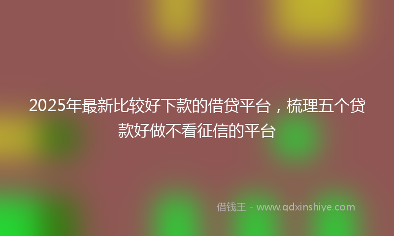 2025年最新比较好下款的借贷平台，梳理五个贷款好做不看征信的平台