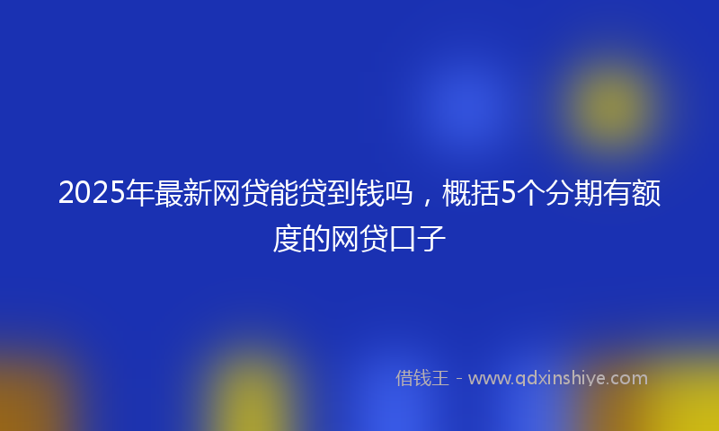 2025年最新网贷能贷到钱吗，概括5个分期有额度的网贷口子