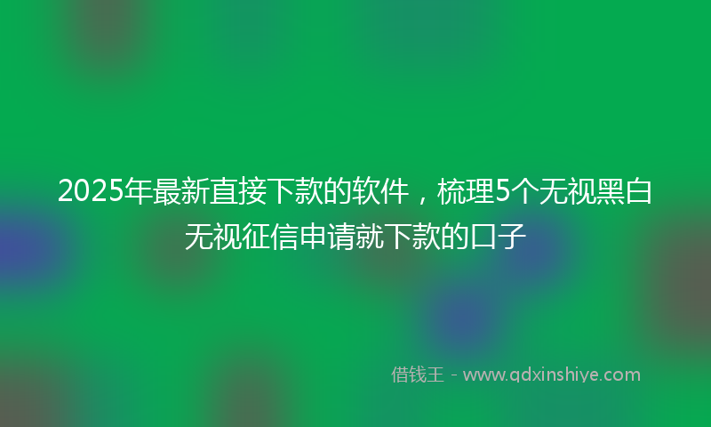 2025年最新直接下款的软件，梳理5个无视黑白无视征信申请就下款的口子