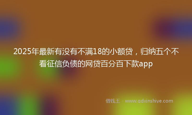 2025年最新有没有不满18的小额贷，归纳五个不看征信负债的网贷百分百下款app