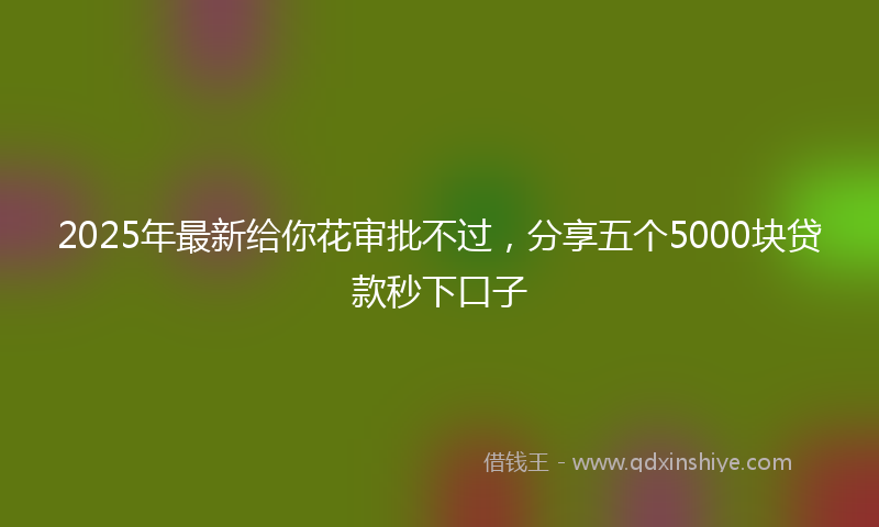 2025年最新给你花审批不过，分享五个5000块贷款秒下口子