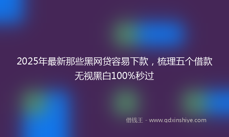 2025年最新那些黑网贷容易下款，梳理五个借款无视黑白100%秒过