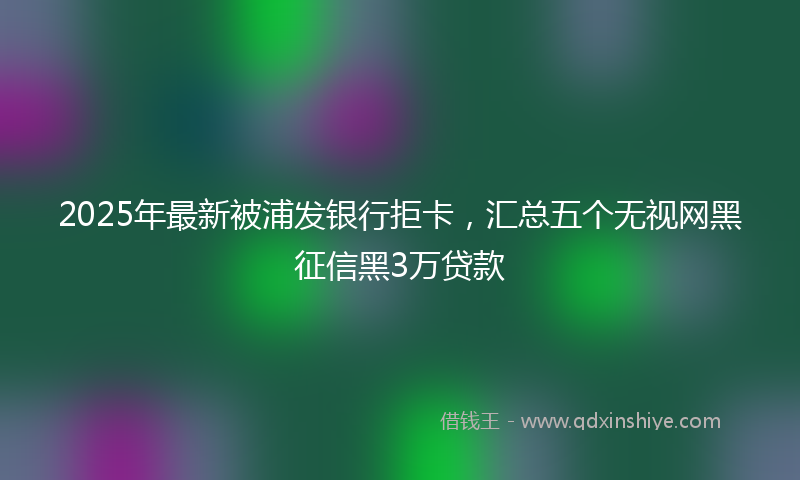 2025年最新被浦发银行拒卡，汇总五个无视网黑征信黑3万贷款