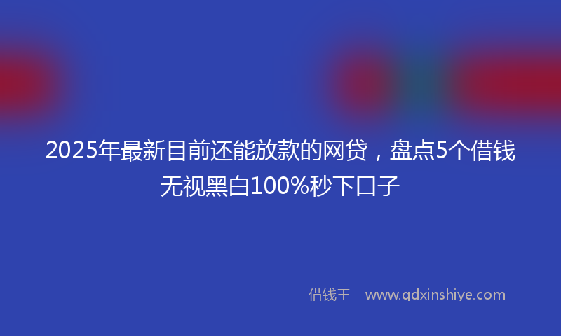 2025年最新目前还能放款的网贷，盘点5个借钱无视黑白100%秒下口子