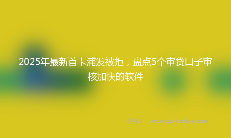 2025年最新首卡浦发被拒，盘点5个审贷口子审核加快的软件