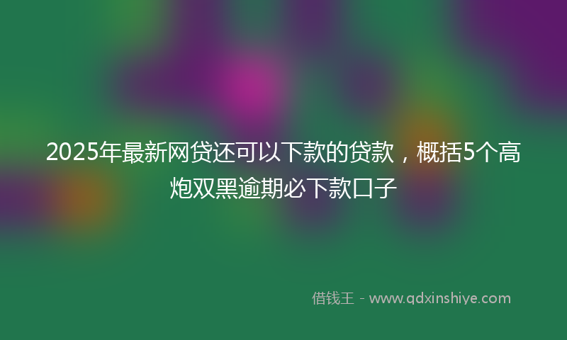 2025年最新网贷还可以下款的贷款，概括5个高炮双黑逾期必下款口子