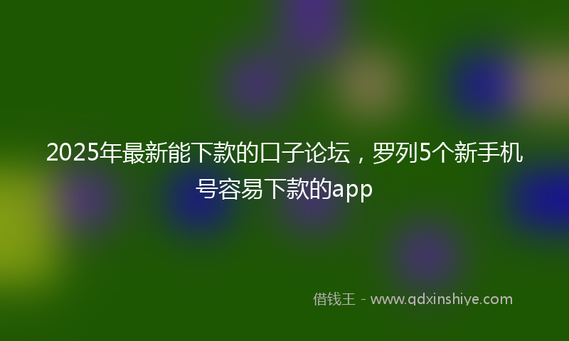 2025年最新能下款的口子论坛，罗列5个新手机号容易下款的app
