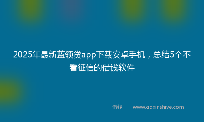 2025年最新蓝领贷app下载安卓手机，总结5个不看征信的借钱软件