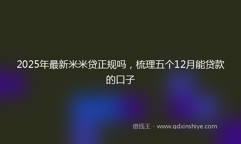 2025年最新米米贷正规吗，梳理五个12月能贷款的口子