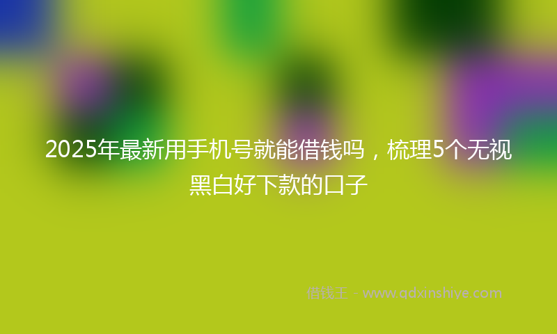 2025年最新用手机号就能借钱吗，梳理5个无视黑白好下款的口子