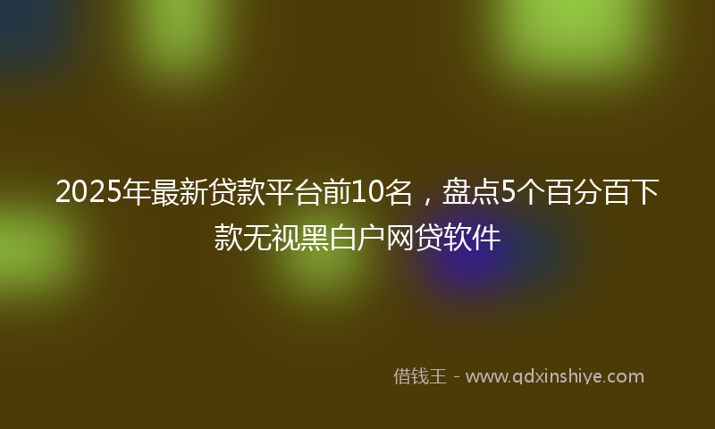 2025年最新贷款平台前10名，盘点5个百分百下款无视黑白户网贷软件