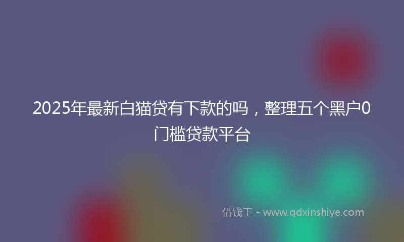 2025年最新白猫贷有下款的吗，整理五个黑户0门槛贷款平台