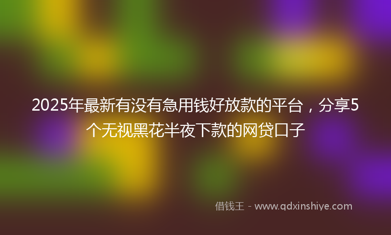 2025年最新有没有急用钱好放款的平台，分享5个无视黑花半夜下款的网贷口子