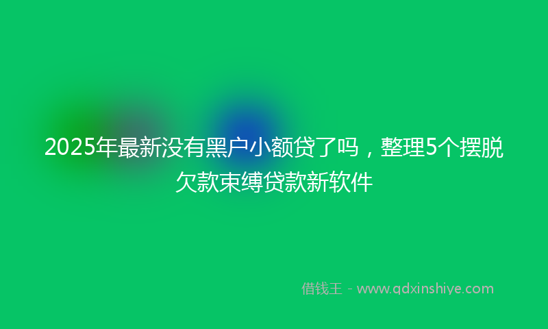 2025年最新没有黑户小额贷了吗，整理5个摆脱欠款束缚贷款新软件