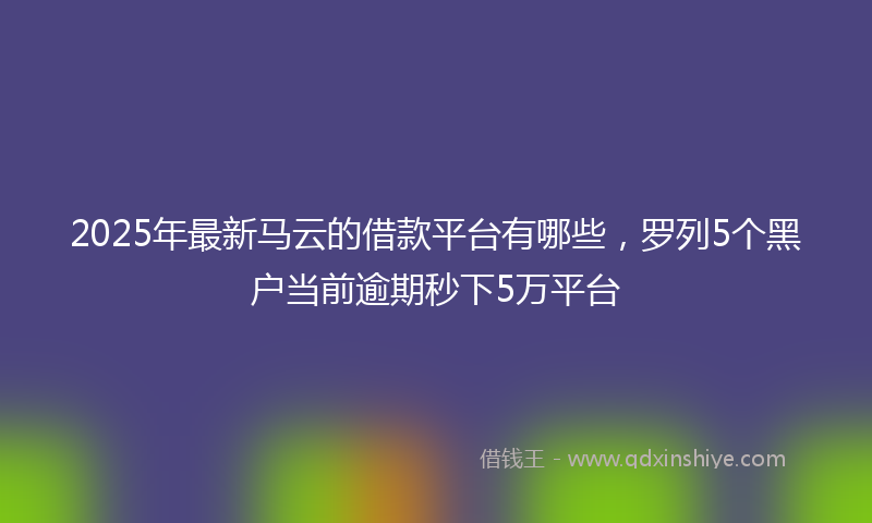 2025年最新马云的借款平台有哪些，罗列5个黑户当前逾期秒下5万平台