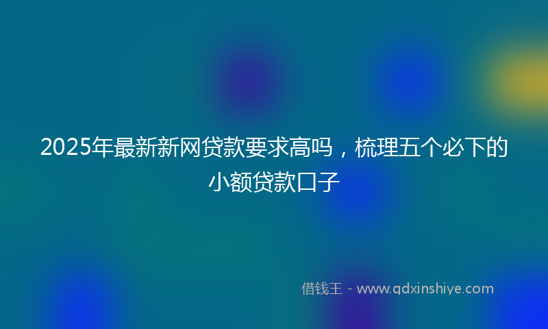 2025年最新新网贷款要求高吗，梳理五个必下的小额贷款口子