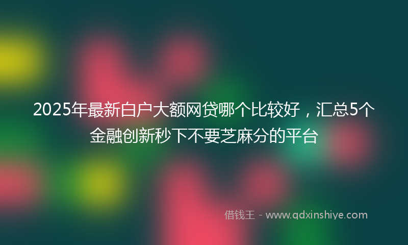 2025年最新白户大额网贷哪个比较好，汇总5个金融创新秒下不要芝麻分的平台