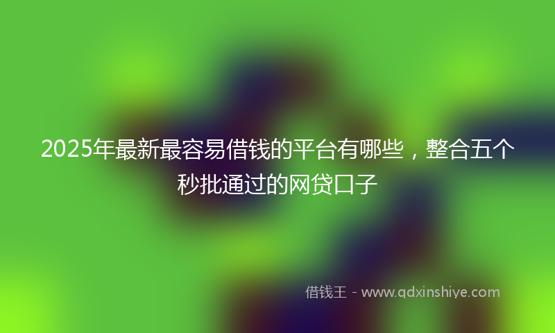 2025年最新最容易借钱的平台有哪些，整合五个秒批通过的网贷口子
