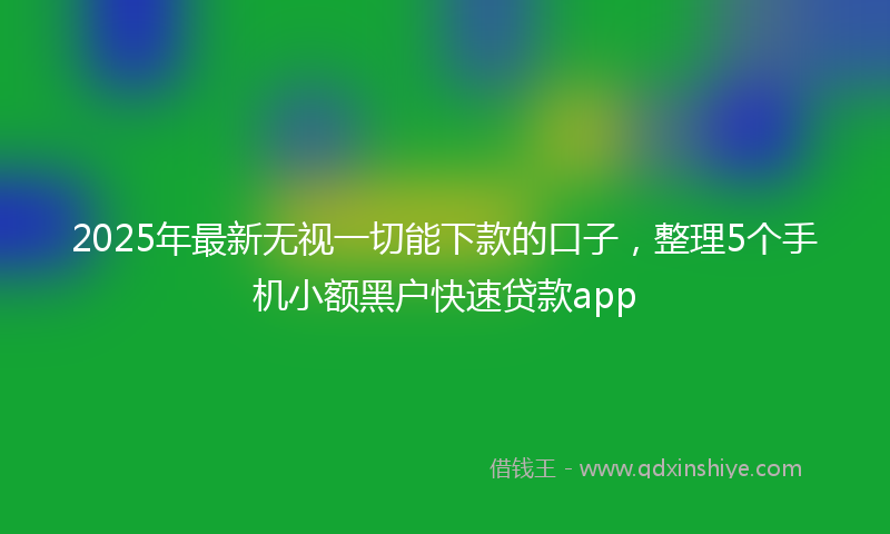 2025年最新无视一切能下款的口子，整理5个手机小额黑户快速贷款app