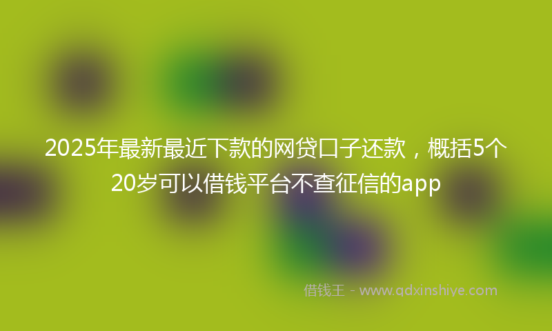 2025年最新最近下款的网贷口子还款，概括5个20岁可以借钱平台不查征信的app