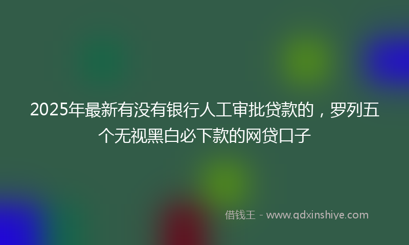 2025年最新有没有银行人工审批贷款的，罗列五个无视黑白必下款的网贷口子