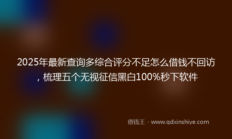 2025年最新查询多综合评分不足怎么借钱不回访，梳理五个无视征信黑白100%秒下软件
