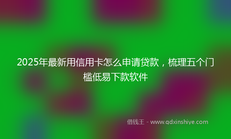 2025年最新用信用卡怎么申请贷款，梳理五个门槛低易下款软件
