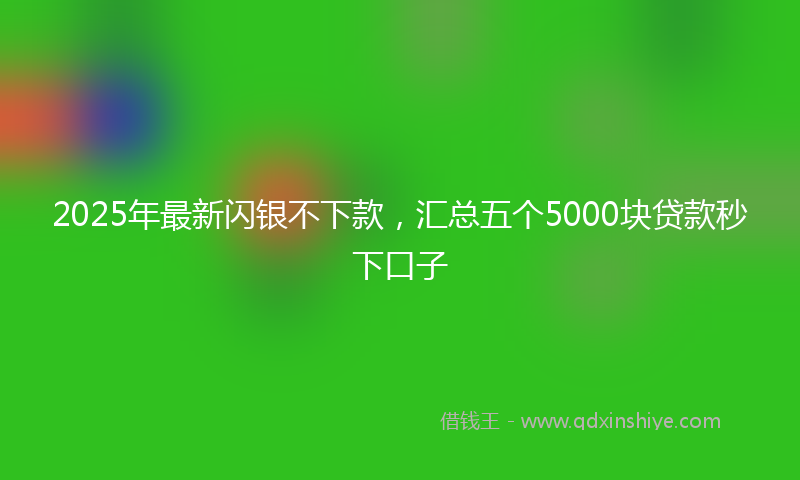 2025年最新闪银不下款，汇总五个5000块贷款秒下口子