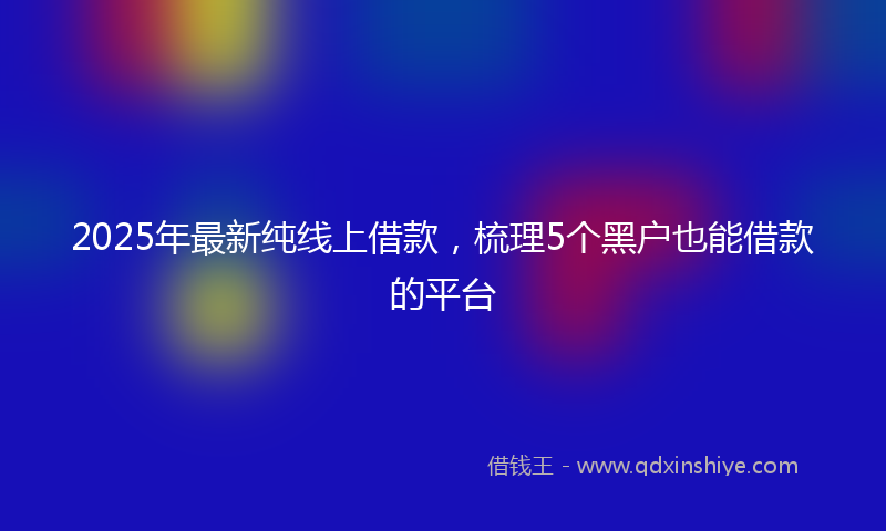 2025年最新纯线上借款，梳理5个黑户也能借款的平台